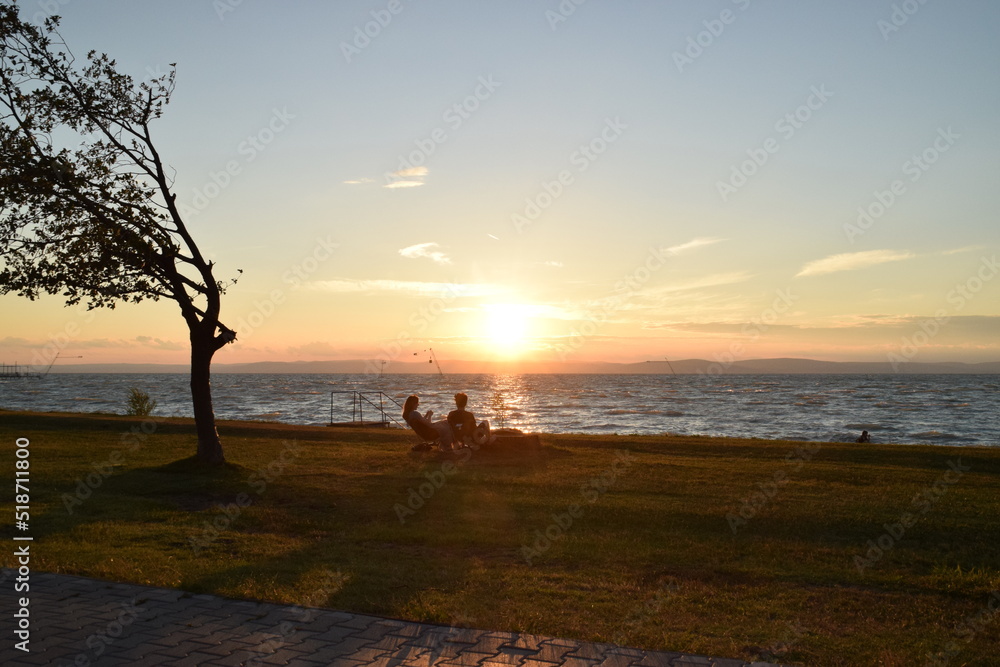 silhouette of a person on the beach