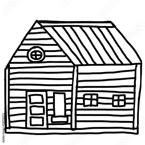 hand drawn outline building for decor