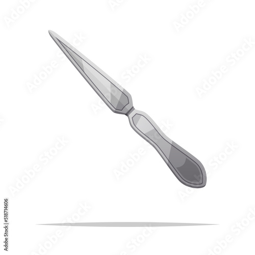 Letter opener tool vector isolated illustration