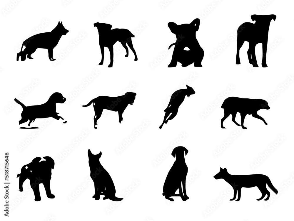 Dog Images. Free Silhouette of dog Vector Image. Dog Vector Image. Dogs Vector Boxer
