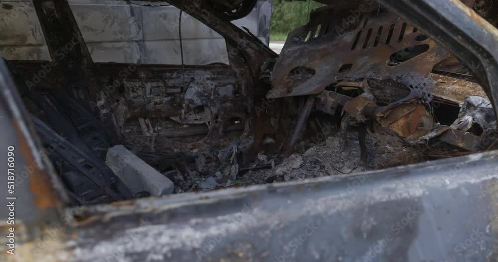 IRPIN, UKRAINE - JUNE 22, 2022: buildings destroyed by the Russian army IRPIN, UKRAINE - JUNE 22, 2022: buildings destroyed by the Russian army