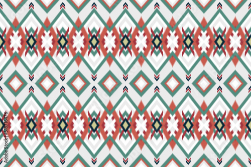 Ikat geometric folklore ornament with tribal ethnic seamless striped pattern Aztec style. oriental pattern traditional Design for background, clothing, wrapping, Batik, fabric, vector, illustration, e