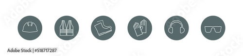 vector illustration of a set of gray buttons	