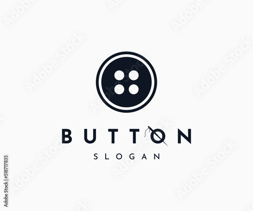 Tailor Shop Logo Design. Clothe Button Vector Icon Logo Design