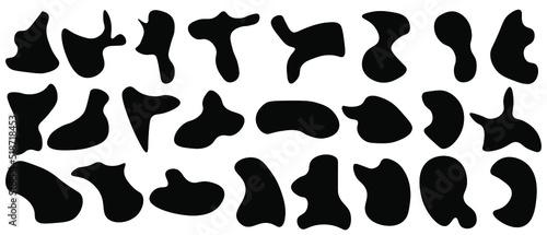 Set of abstract organic shapes. 24 abstract organic dropes. Vector illustration