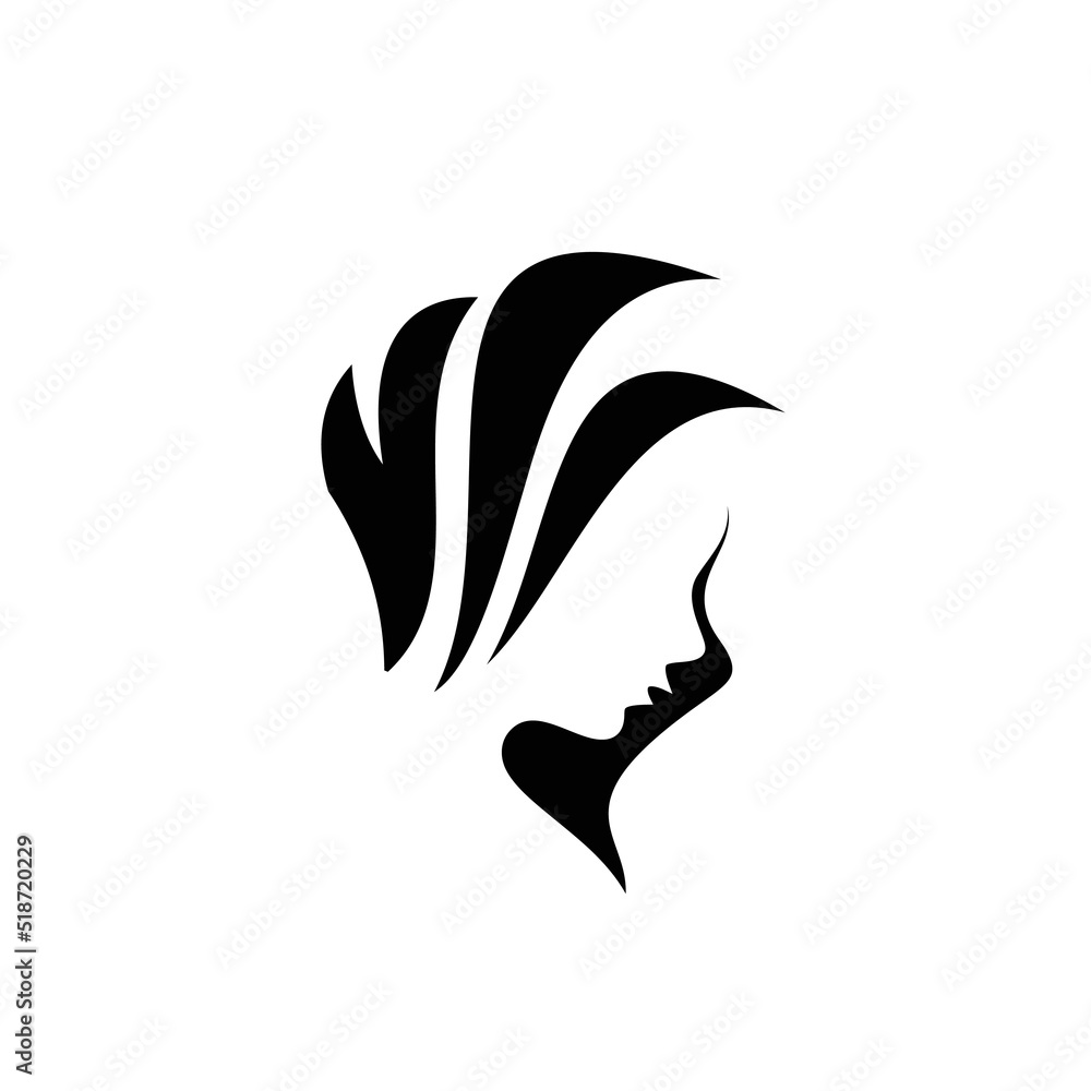 hair woman face logo silhouette hair woman face logo silhouette