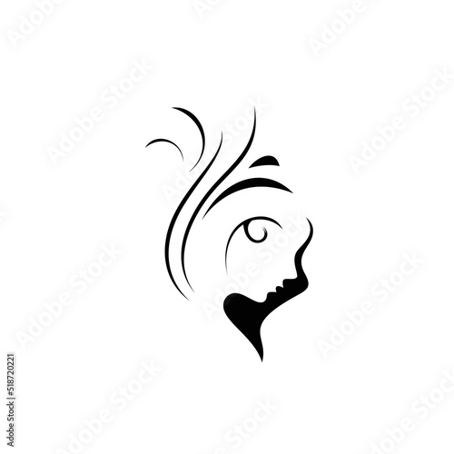 grass face woman logo silhouette