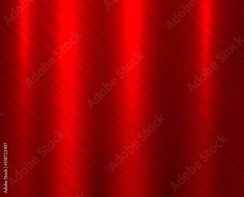 Red Brushed metal texture, shiny metallic pattern, industrial and technology background, vector illustration.
