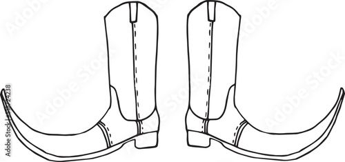 National shoes illustration. Hand-drawn doodles illustration.
Line art.