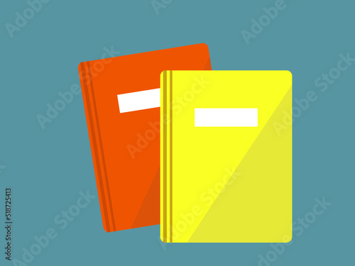 本 2冊 小説 ブック アイコン ベクターイラスト