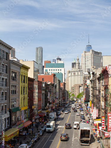 Aerial view of Chinatown in New York