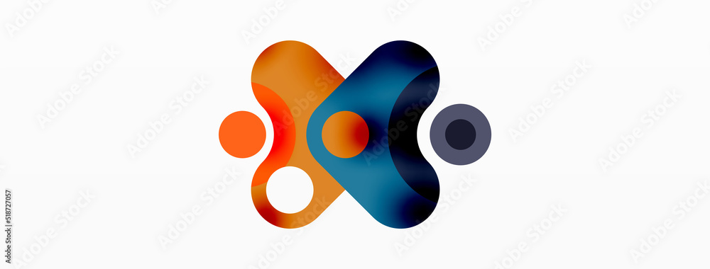Obraz premium Creative geometric wallpaper. Minimal bubble arrow and circle abstract background. Techno business template for wallpaper, banner, background or landing