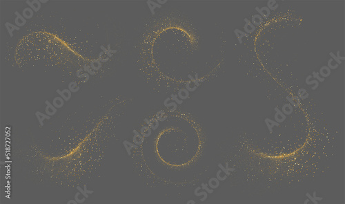 Set of Abstract shiny gold glitter design element