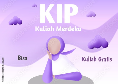 Kartun Muslimah dan Kip Kuliah photo