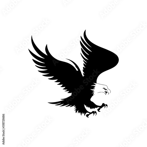 simple silhouette eagle tattoo vector graphic art