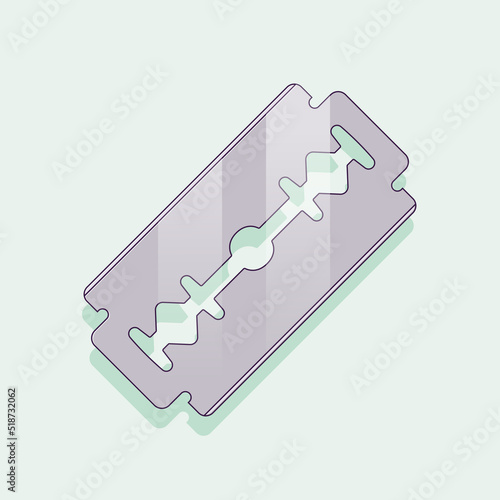 Double Edge Razor Blade Vector Icon Illustration. Shaving Tools Vector. Flat Cartoon Style Suitable for Web Landing Page, Banner, Flyer, Sticker, Wallpaper, Background