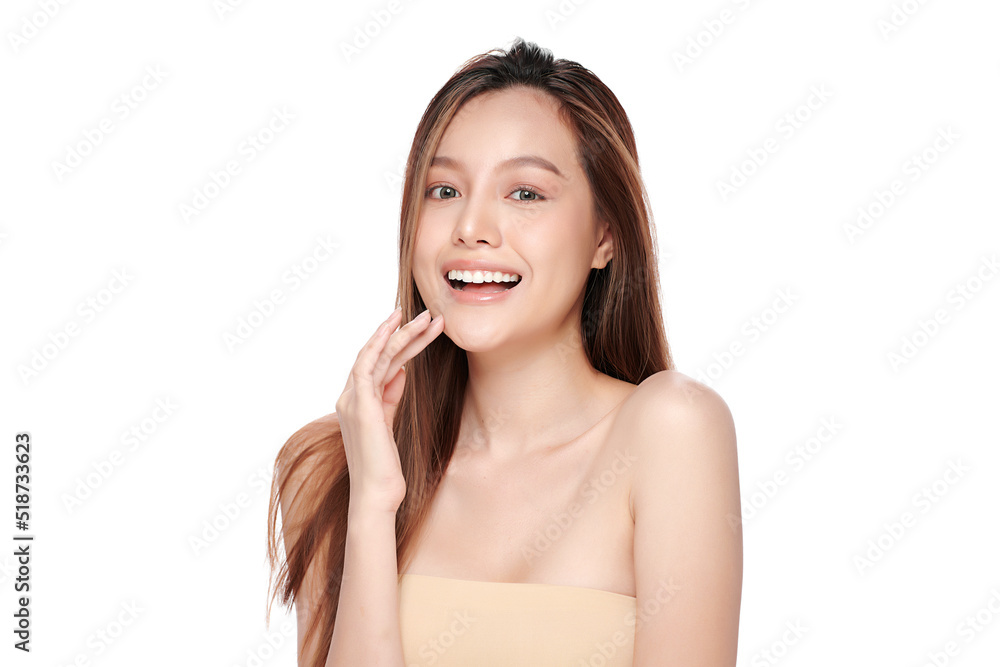Beautiful young asian woman with clean fresh skin on white background, Face care, Facial treatment, Cosmetology, beauty and spa, Asian women portrait. Beautiful young asian woman with clean fresh skin on white background, Face care, Facial treatment, Cosmetology, beauty and spa, Asian women portrait.