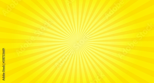 Yellow starburst retro background design. Abstract ray wallpaper.