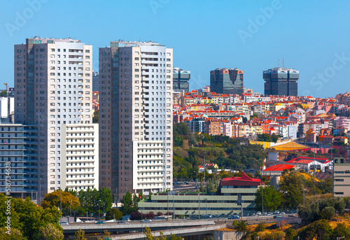 Modern residential district in Lisbon Portugal . Campolide district located in central Lisbon photo