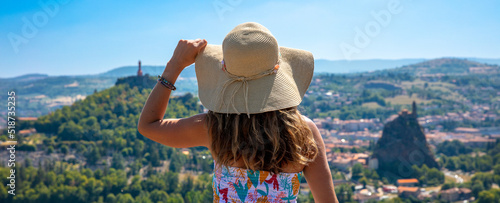traveler woman in Le Puy en Velay- France