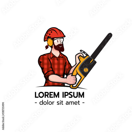 Lumberjack arborist tree vector illustration