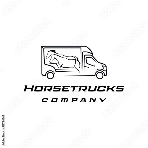 Horse trucks logo with elegant style design