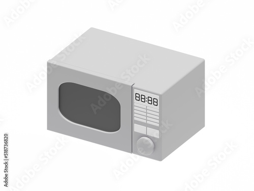Isometric microwave oven icon isolated on white background. Modern microwave symbol. 3d Illustration