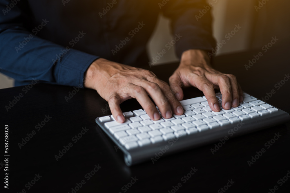 Close up of hands and fingers typing the keyboard. Close up of hands and fingers typing the keyboard.