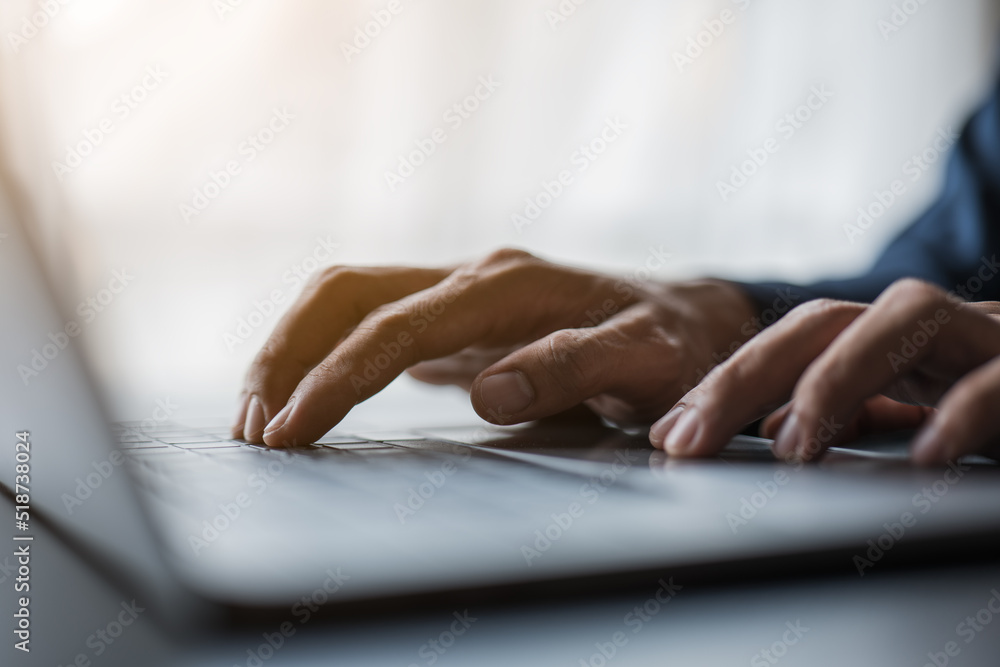 Close up of hands and fingers typing the keyboard. Close up of hands and fingers typing the keyboard.