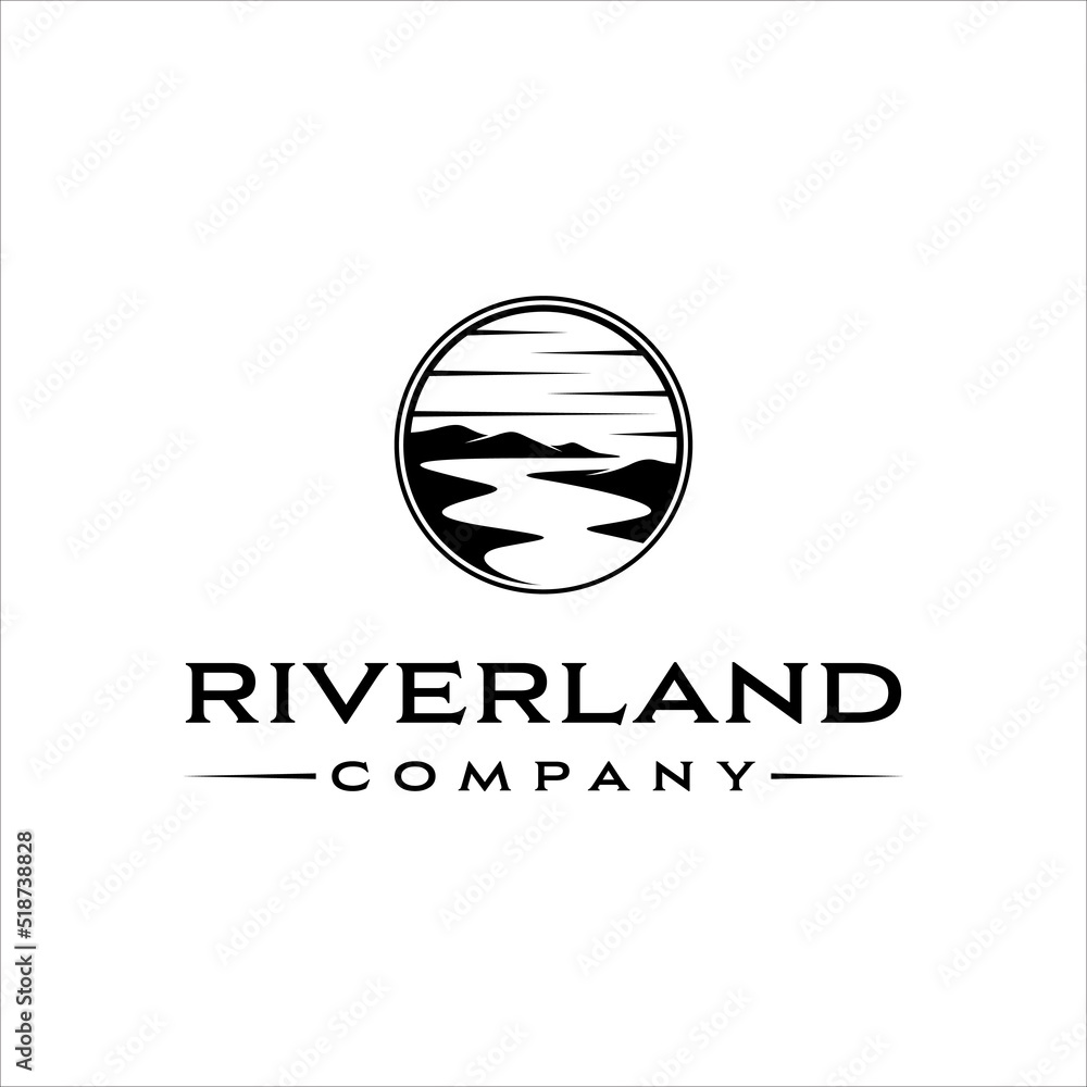 River company logo with classic and masculine style design River company logo with classic and masculine style design