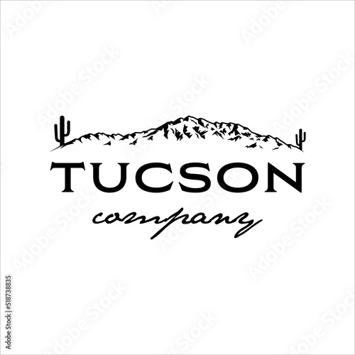 Mountain range west logo with classic style design