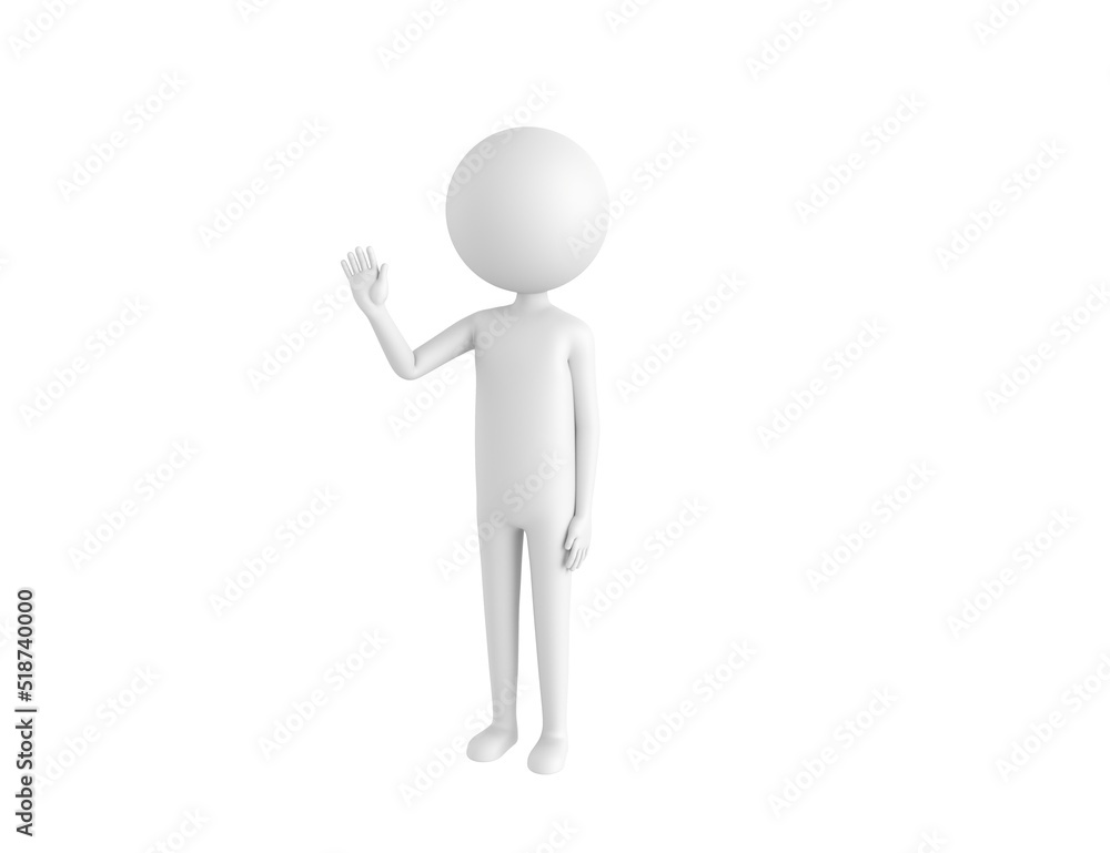 Stick Man character saying hi in 3d rendering. Stick Man character saying hi in 3d rendering.