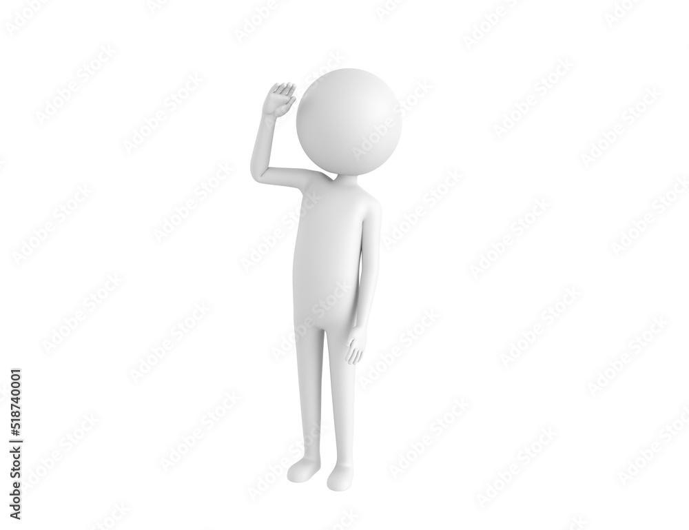 Stick Man character saluting in 3d rendering. Stick Man character saluting in 3d rendering.