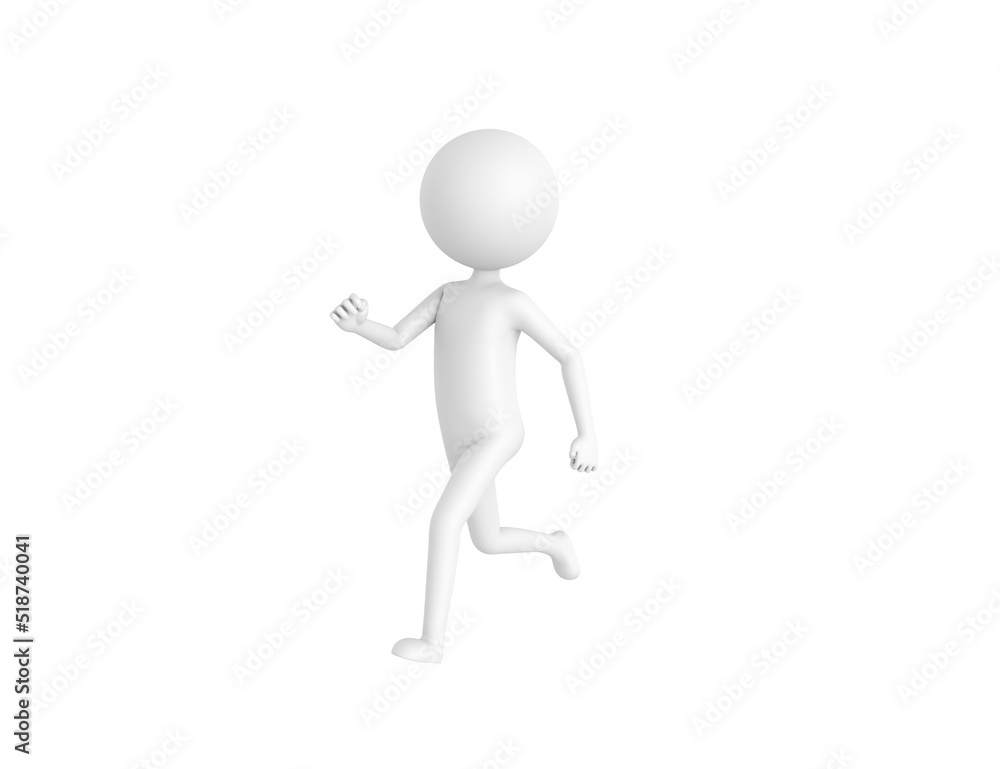 Stick Man character running in 3d rendering. Stick Man character running in 3d rendering.
