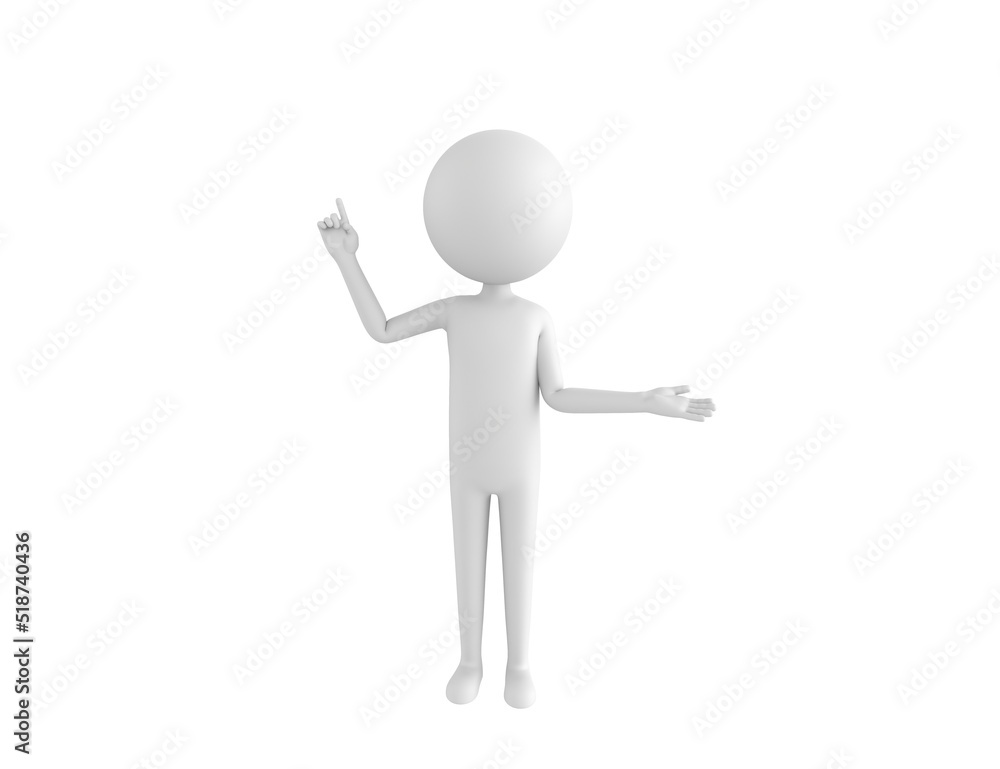 Stick Man character giving information in 3d rendering. Stick Man character giving information in 3d rendering.