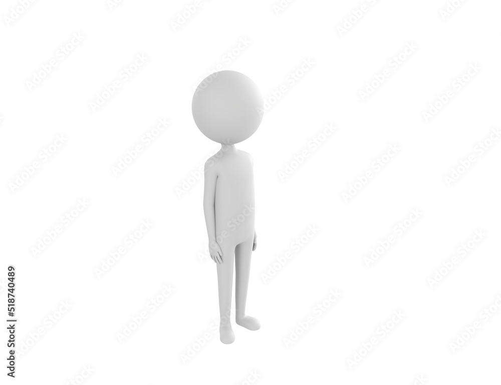 Stick Man character standing and look up to camera in 3d rendering. Stick Man character standing and look up to camera in 3d rendering.