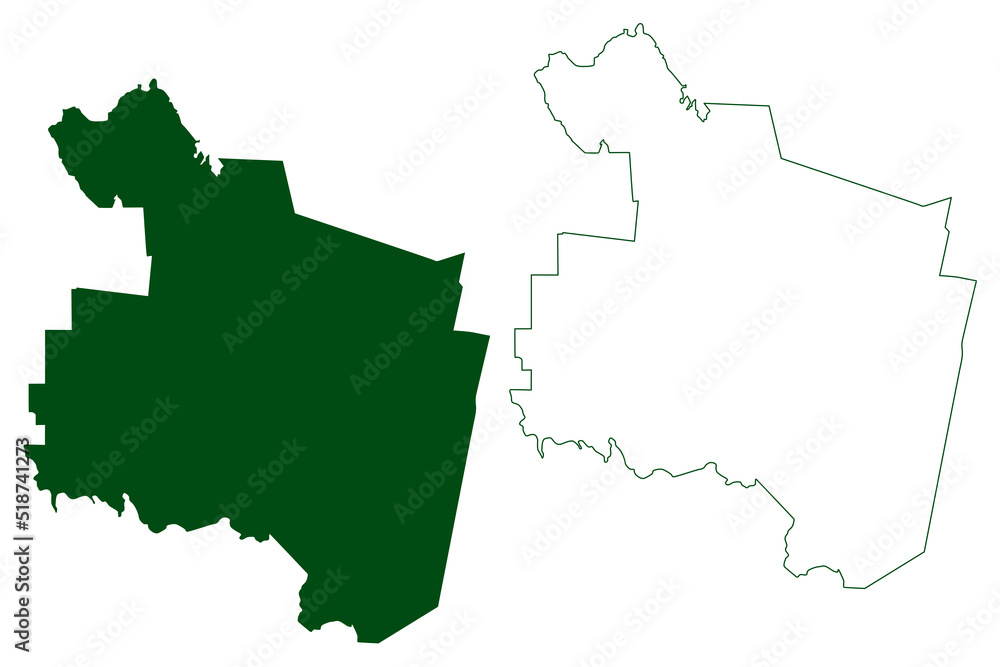 Obraz premium Gomez Farias municipality (Free and Sovereign State of Chihuahua, Mexico, United Mexican States) map vector illustration, scribble sketch Gómez Farías map