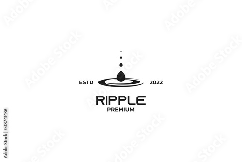 Flat water ripple logo design vector illustration idea