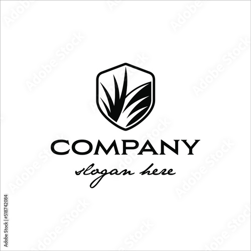 Lawn company logo with elegant design style