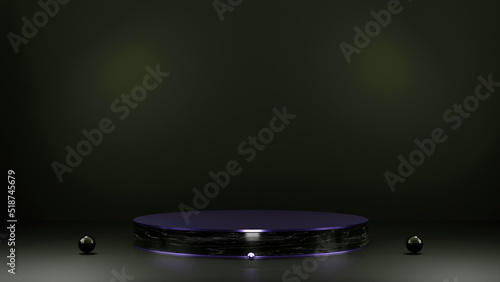 3d background products display podium scene with geometric platform. black background 3d rendering with black podium. stand to show cosmetic products