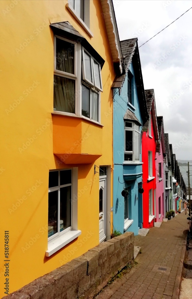 Colorful houses, cobh ireland, europe, cobh ireland, highlights houses and buildings of cobh ireland