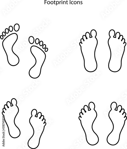 human footprint icon isolated on white background. footprint symbol. barefoot step mark sign.