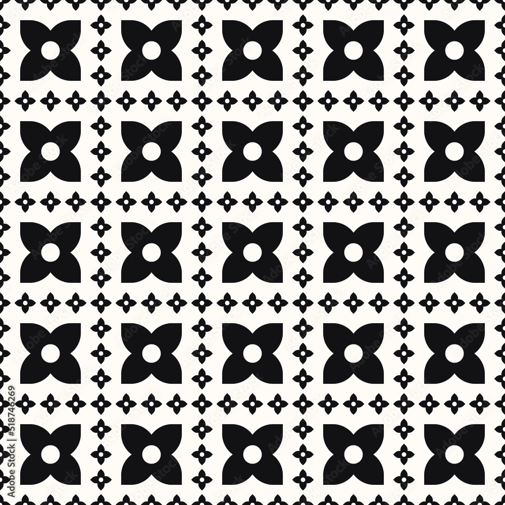 Fototapeta premium Vector Geometric Abstract Seamless Monochrome Pattern Texture Background