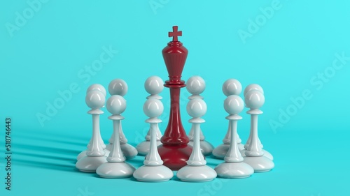 Chess king business concept, leader and success