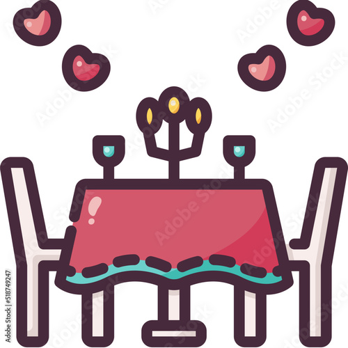 romantic dinner icon