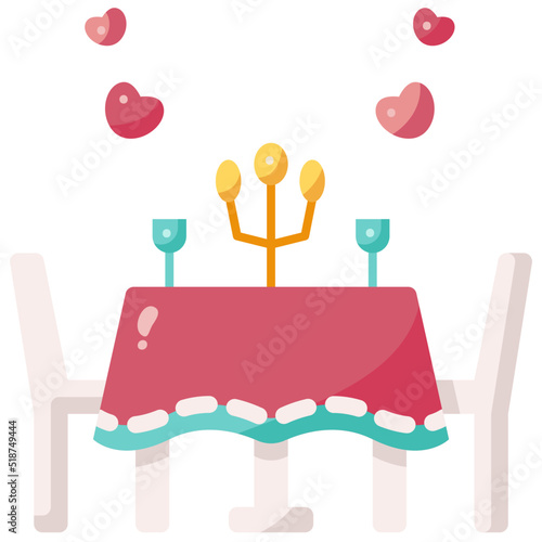 romantic dinner icon
