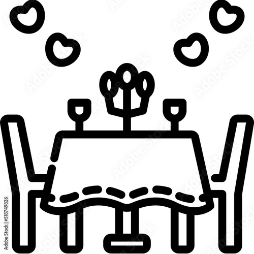 romantic dinner icon