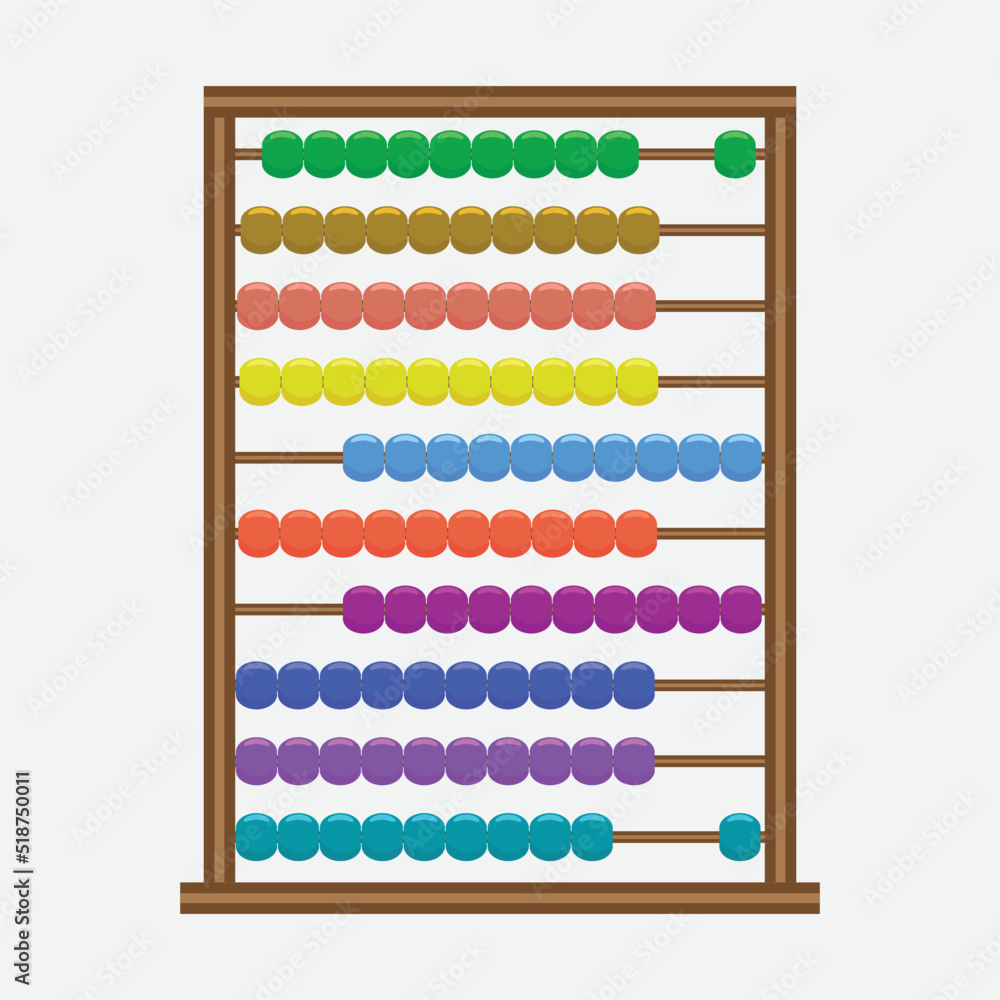 Abacus with rainbow colored beads. Abacus with rainbow colored beads.