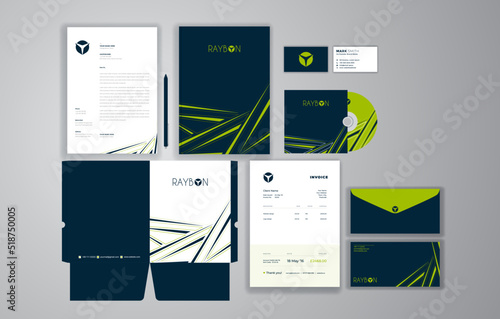 Corporate Brand Identity Mockup set with digital elements. Classic full stationery template design. Editable vector illustration