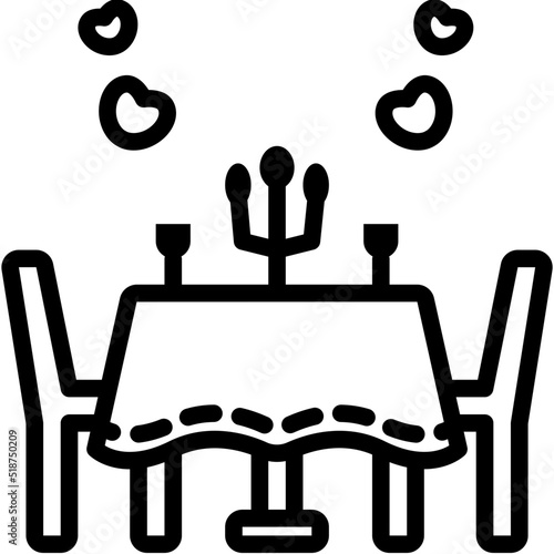 romantic dinner icon